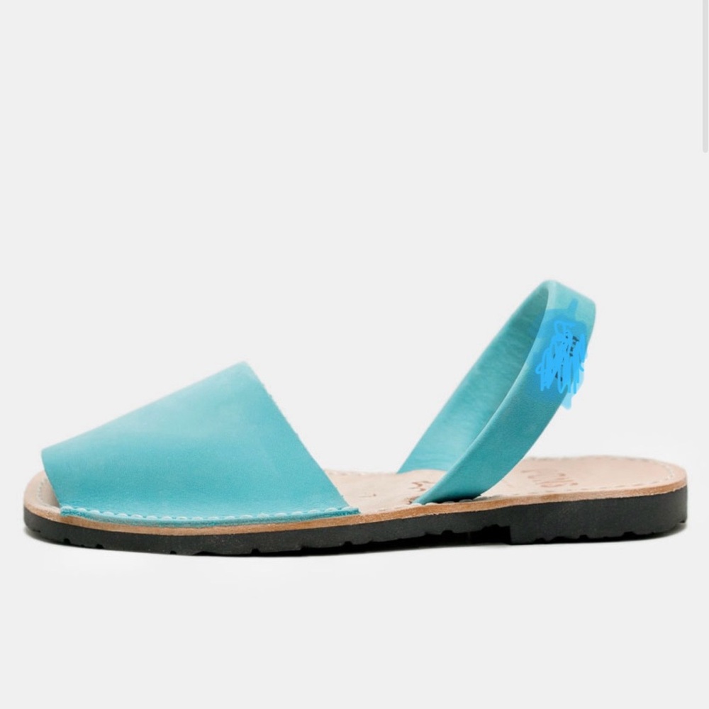 Arca Bright Blue Leather Sandals
